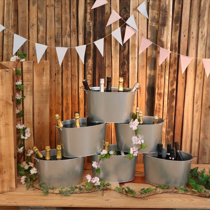 Feestbazaar Bloemen Guirlande Wit / Roze (220cm)