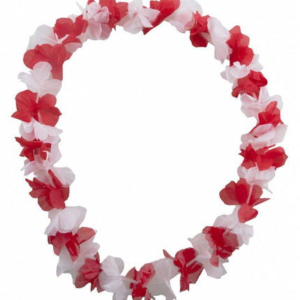 Feestbazaar Bloemenslinger rood/wit