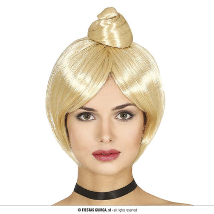 Feestbazaar Blonde pruik met Knot