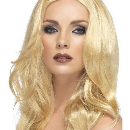 Feestbazaar Blonde pruik Superstar  lang