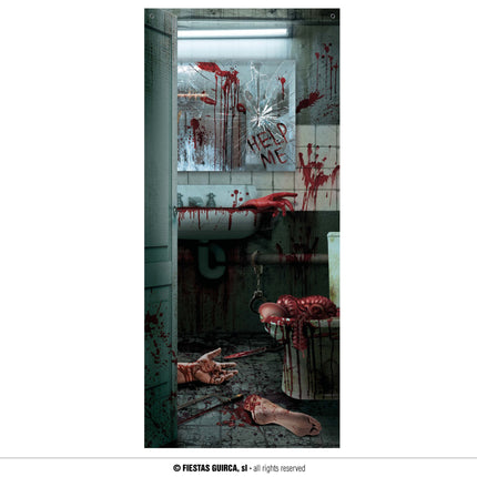 Feestbazaar Bloody Deur Banner Ledematen 80x180cm