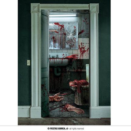 Feestbazaar Bloody Deur Banner Ledematen 80x180cm