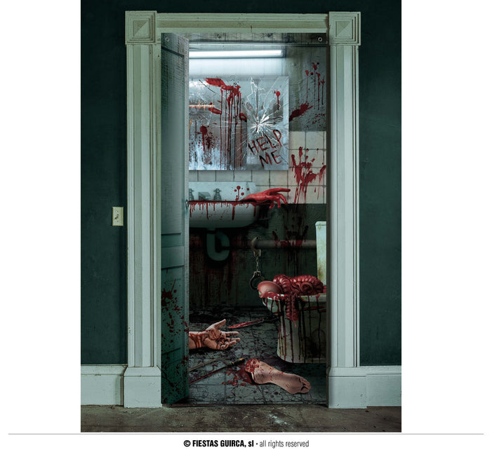 Feestbazaar Bloody Deur Banner Ledematen 80x180cm