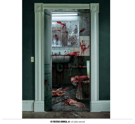 Feestbazaar Bloody Deur Banner Ledematen 80x180cm