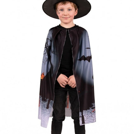 Feestbazaar Bloody Halloween Cape Kind met Hoed