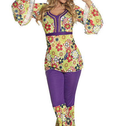 Feestbazaar Blossom hippie kostuum dames