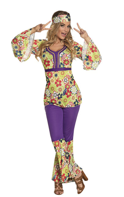 Feestbazaar Blossom hippie kostuum dames