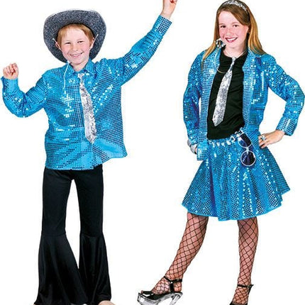 Feestbazaar Blouse disco blauw kind