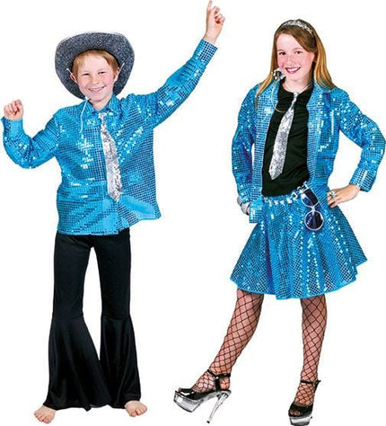 Feestbazaar Blouse disco blauw kind