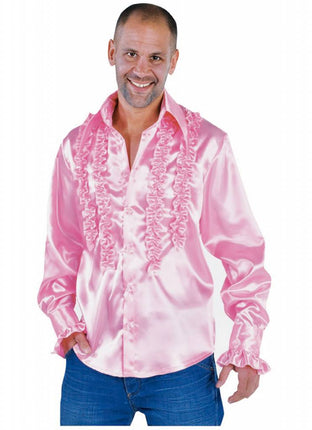 Feestbazaar Blouse disco ruches populair roze