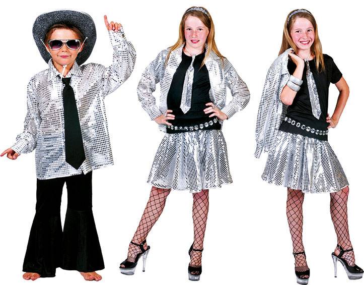 Feestbazaar Blouse disco zilver kind