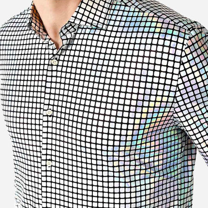 Feestbazaar Blouse Discoballer Holografisch Heren