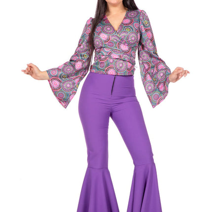 Feestbazaar Blouse Flower Power Paars Dahlia
