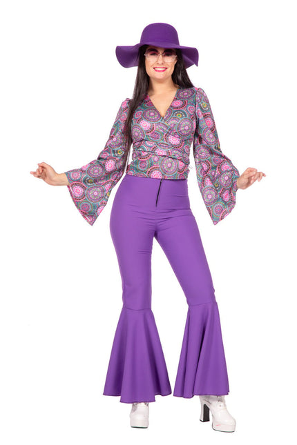 Feestbazaar Blouse Flower Power Paars Dahlia