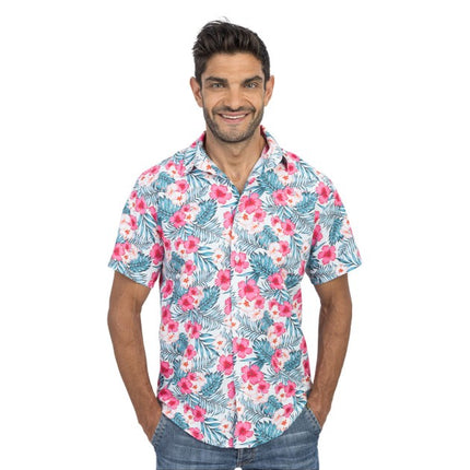 Feestbazaar Blouse Hibiscus Roze Tropisch