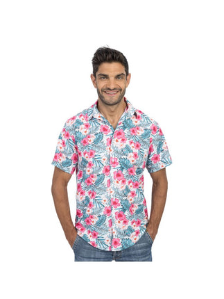 Feestbazaar Blouse Hibiscus Roze Tropisch