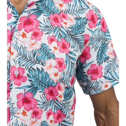 Feestbazaar Blouse Hibiscus Roze Tropisch