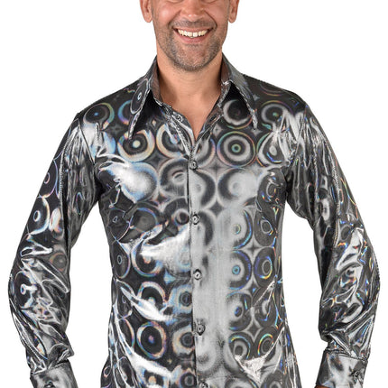 Feestbazaar Blouse Hologram Circkel Zilver Heren