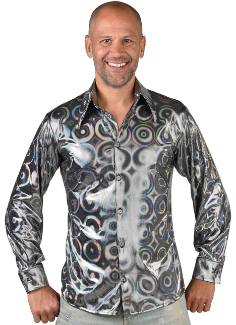 Feestbazaar Blouse Hologram Circkel Zilver Heren