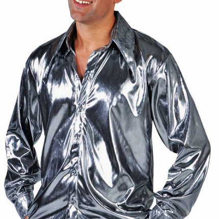 Feestbazaar Blouse metallic zilver elite