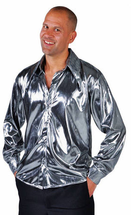 Feestbazaar Blouse metallic zilver elite
