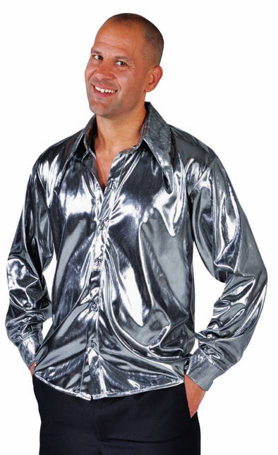 Feestbazaar Blouse metallic zilver elite