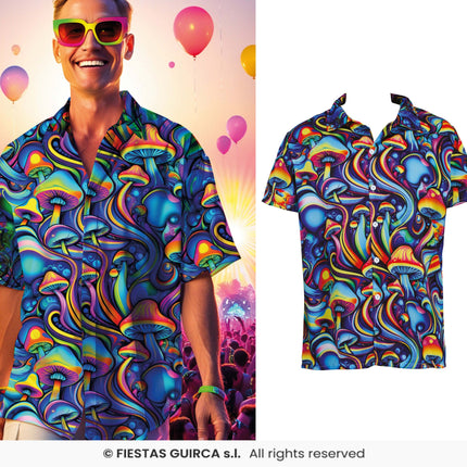 Feestbazaar Blouse Psychedelisch Magic Mushrooms Heren