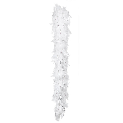 Feestbazaar Boa Glamour Wit met Zilveren tinsel (50gr)