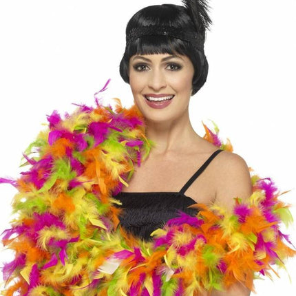 Feestbazaar Boa Neon Deluxe Mix kleuren 80gr