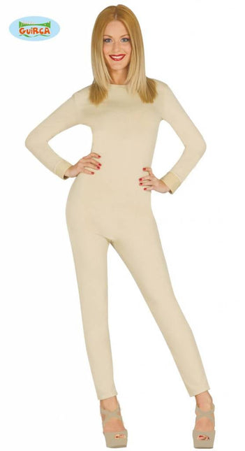 Feestbazaar Bodysuit vrouw lichaamskleur spandex
