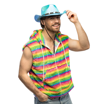 Feestbazaar Bodywarmer Fluffy Regenboog