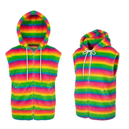 Feestbazaar Bodywarmer Fluffy Regenboog