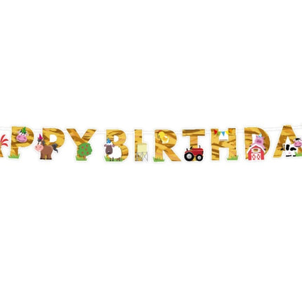 Feestbazaar Boerderij Letterslinger 'happy birthday' (2,5m)