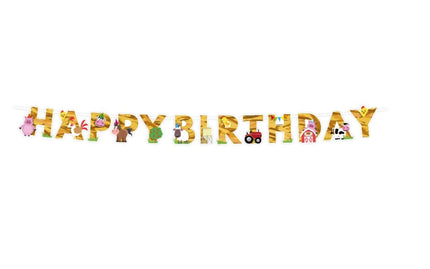 Feestbazaar Boerderij Letterslinger 'happy birthday' (2,5m)