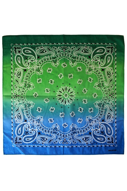 Feestbazaar Boeren Zakdoek Met Kleurverloop Groen/Blauw