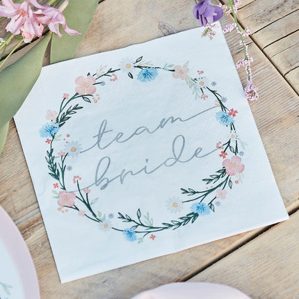 Feestbazaar Boho Floral Servetten Team Bride (16st)