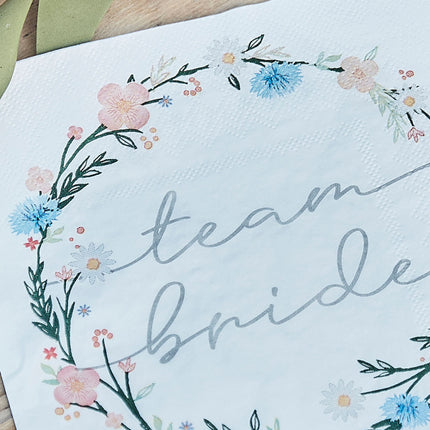 Feestbazaar Boho Floral Servetten Team Bride (16st)