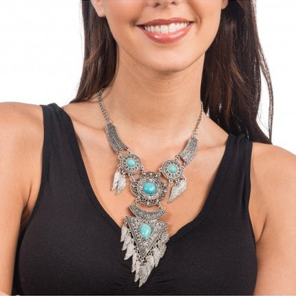 Feestbazaar BoHo Ketting Festival Blauw