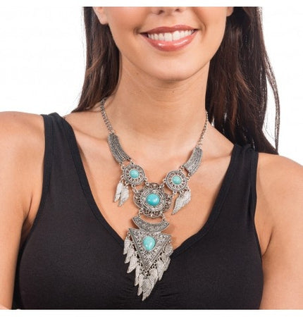 Feestbazaar BoHo Ketting Festival Blauw