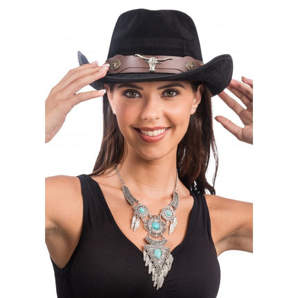 Feestbazaar BoHo Ketting Festival Blauw