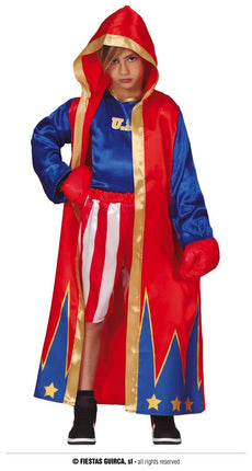 Feestbazaar Bokser Kostuum Kind Rood/Blauw