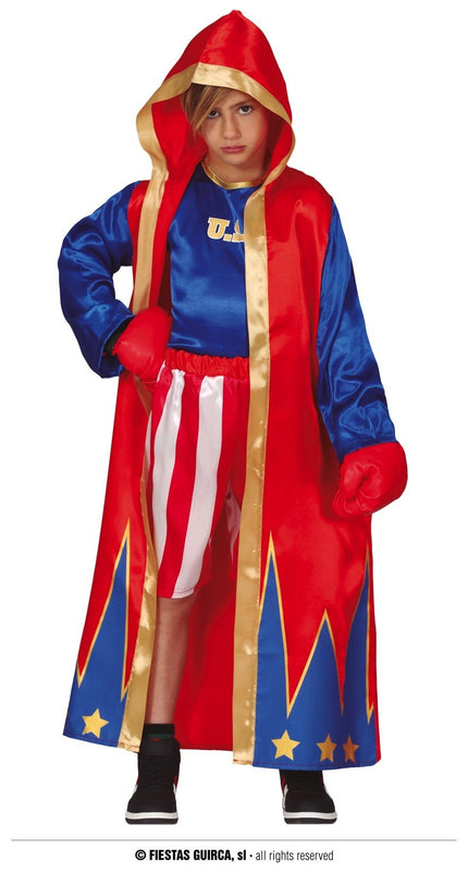 Feestbazaar Bokser Kostuum Kind Rood/Blauw