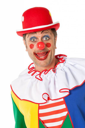 Feestbazaar Bolhoed Clown met noppen rood