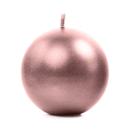 Feestbazaar Bolkaars metallic roségoud - 6cm