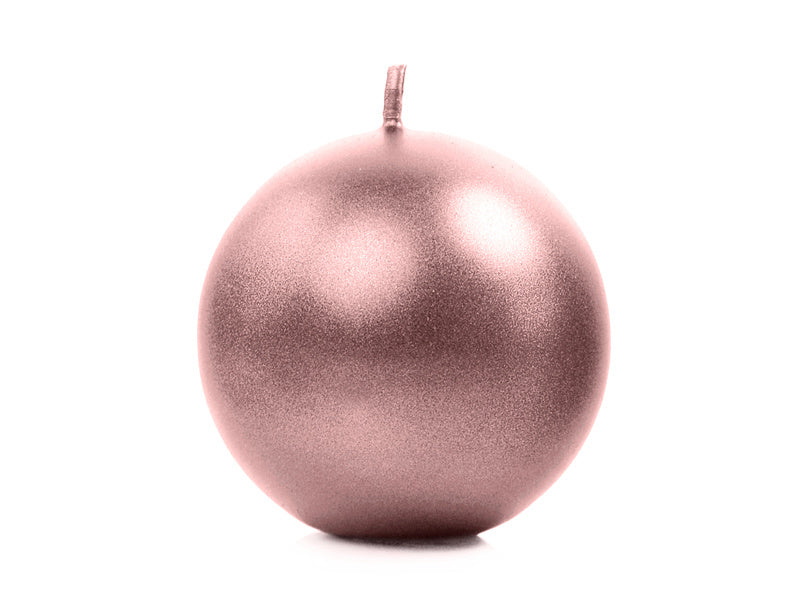 Feestbazaar Bolkaars metallic roségoud - 6cm