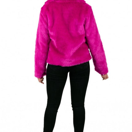 Feestbazaar Bontjas neon paars dames