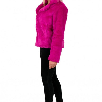 Feestbazaar Bontjas neon paars dames