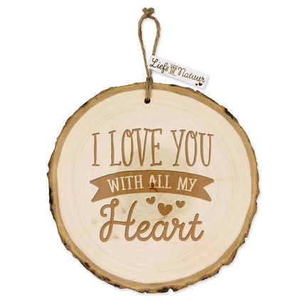 Feestbazaar Boomschijf Hanger I love you
