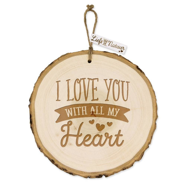 Feestbazaar Boomschijf Hanger I love you