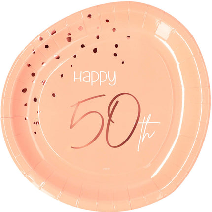 Feestbazaar Borden 50 Jaar Elegant Blush (8st)